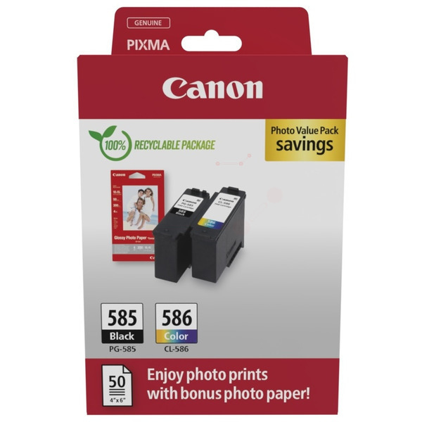 Canon 6205 C 004 PG-585/CL-586 Tinte Black + Color VE 2