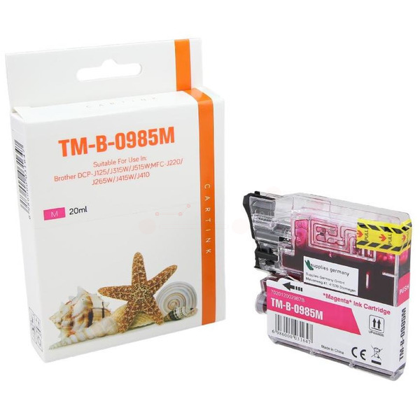 Premium Tinte Kompatibel zu BROTHER LC-980M, LC-985M Magenta XL