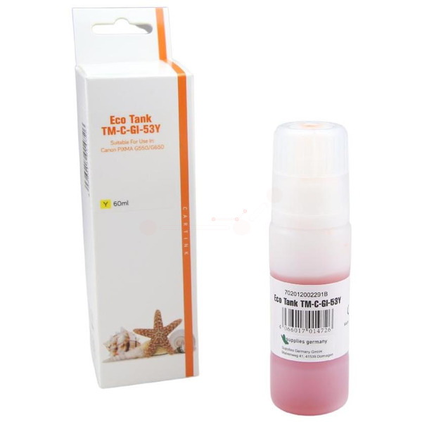 Premium Tinte Kompatibel zu CANON 4690C001, GI-53Y Yellow