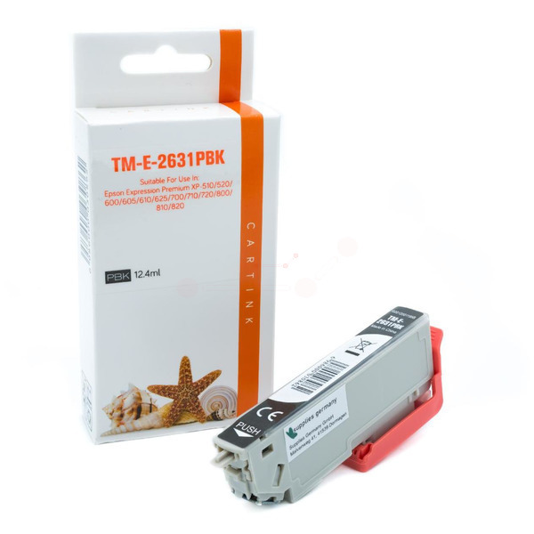 Premium Tinte Kompatibel zu EPSON 26XL, C13T26314010 Photo Black XL