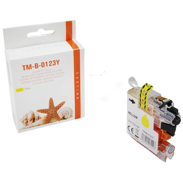 Premium Tinte Kompatibel zu BROTHER LC-121Y, LC-123Y Yellow