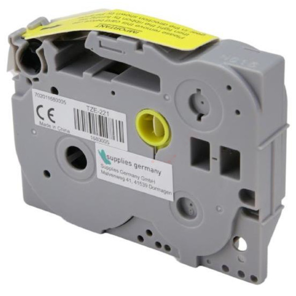 Premium P-Touch Farbband Kompatibel zu BROTHER TZE-221 Black + White