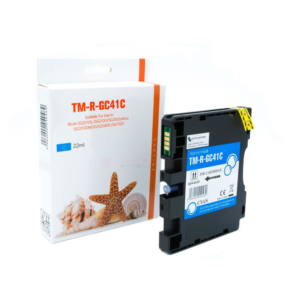 Premium Tinte Kompatibel zu RICOH 405762, GC-41C Cyan