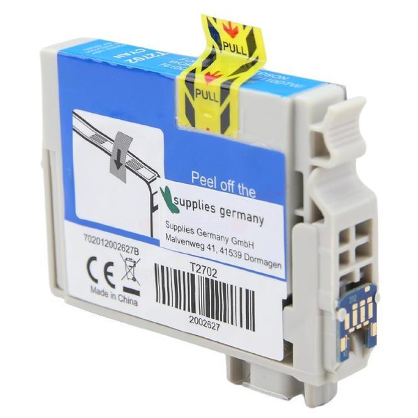 Premium Tinte Kompatibel zu EPSON 27, C13T27024010 Cyan