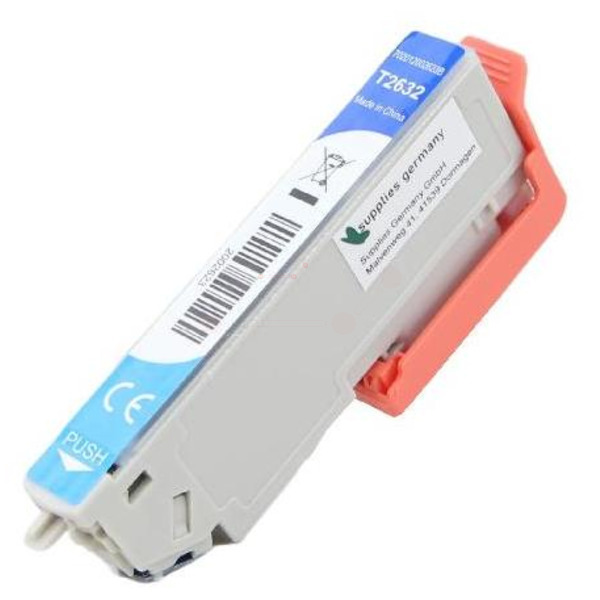 Premium Tinte Kompatibel zu EPSON 26XL, C13T26324010 Cyan