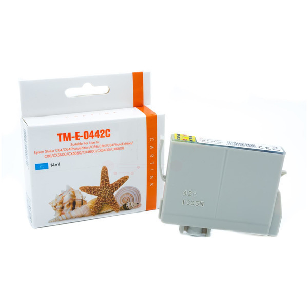 Premium Tinte Kompatibel zu EPSON C13T04424010, T0442 Cyan