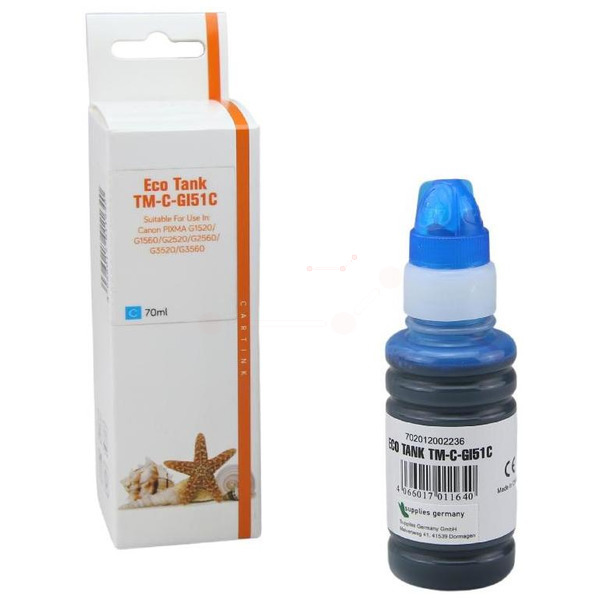 Premium Tinte Kompatibel zu CANON 4546C001, GI-51C Cyan