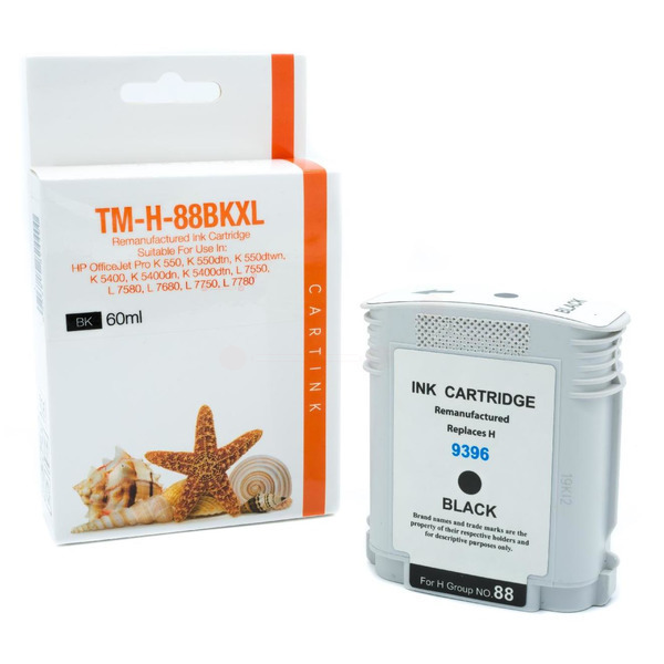 Premium Tinte Kompatibel zu HP 88XL, C9396AE Black