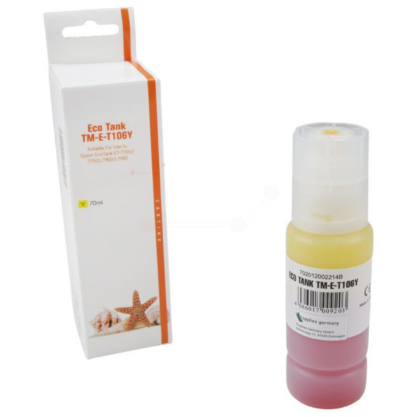 Premium Tinte Kompatibel zu EPSON 106, C13T00R440 Yellow