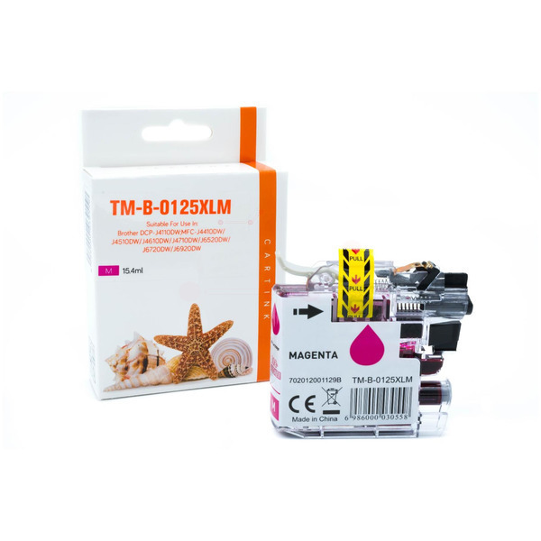 Premium Tinte Kompatibel zu BROTHER LC-125XLM Magenta XL