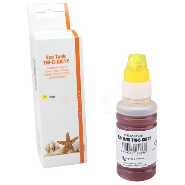 Premium Tinte Kompatibel zu CANON 4548C001, GI-51Y Yellow