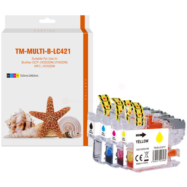 Premium Tinte Kompatibel zu BROTHER LC-421VAL CMYK VE 4