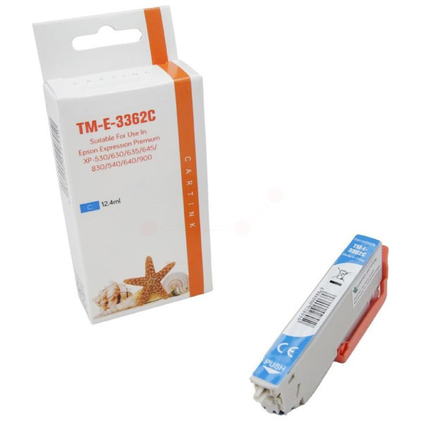 Premium Tinte Kompatibel zu EPSON 33XL, C13T33624010 Cyan