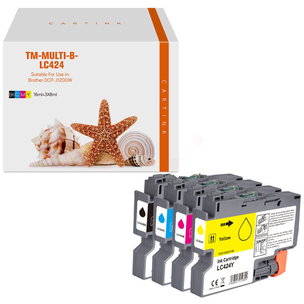 Premium Tinte Kompatibel zu BROTHER LC-424VAL CMYK VE 4