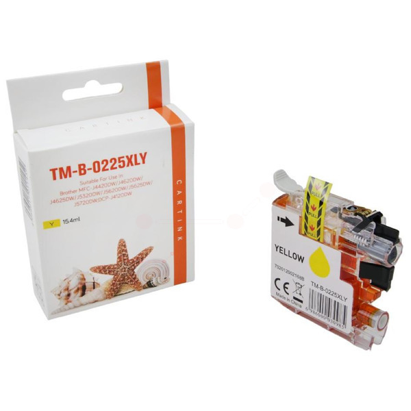 Premium Tinte Kompatibel zu BROTHER LC-225XLY Yellow XXL