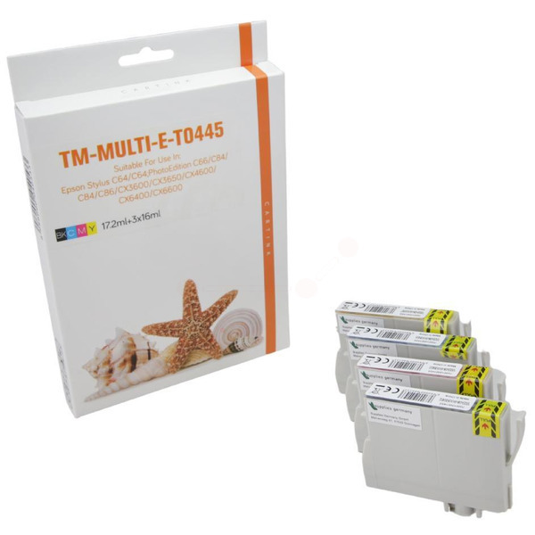 Premium Tinte Kompatibel zu EPSON C13T04454010, T0445 CMYK VE 4