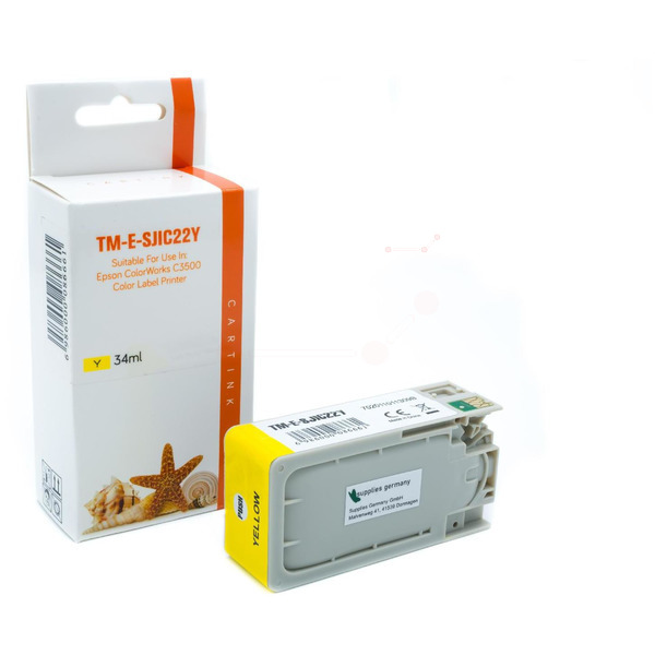Premium Tinte Kompatibel zu EPSON C33S020604, SJI-C-22-P-, Y Yellow
