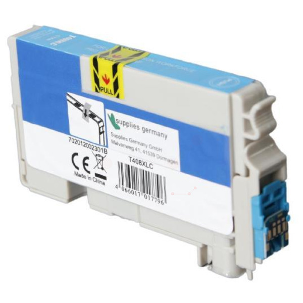 Premium Tinte Kompatibel zu EPSON 408L, C13T09K24010 Cyan