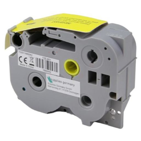 Premium P-Touch Farbband Kompatibel zu BROTHER TZE-651 Black + Yellow