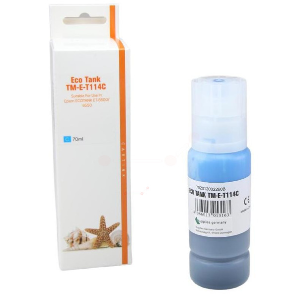 Premium Tinte Kompatibel zu EPSON 114, C13T07B240 Cyan