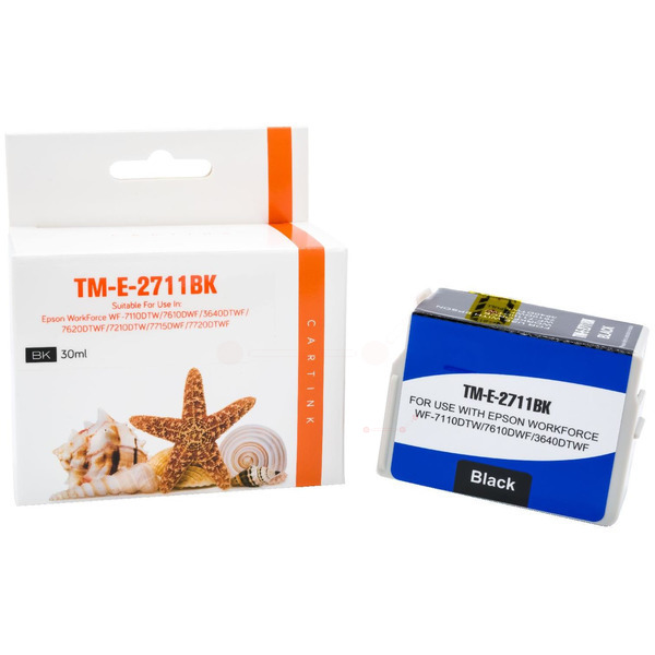 Premium Tinte Kompatibel zu EPSON 27XL, C13T27114010 Black