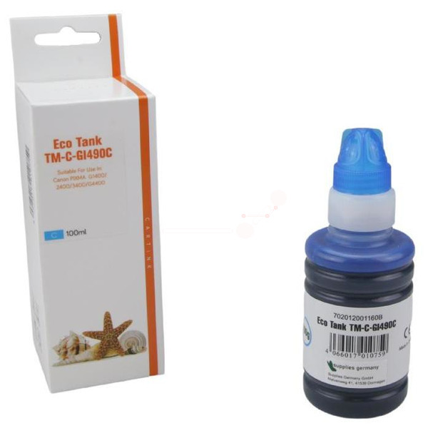 Premium Tinte Kompatibel zu CANON 0664C001, GI-490C Cyan