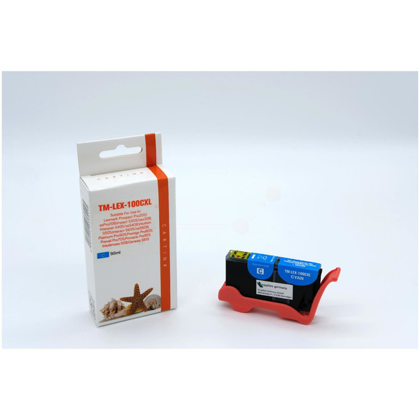 Premium Tinte Kompatibel zu LEXMARK 100XLA, 14N1093E Cyan