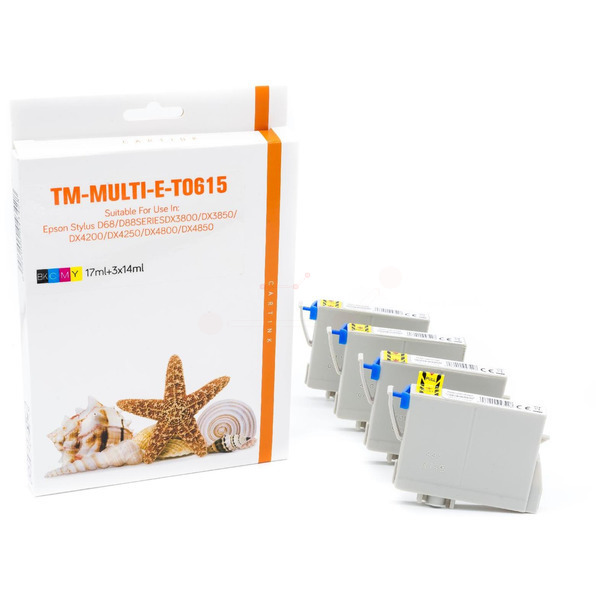 Premium Tinte Kompatibel zu EPSON C13T06154010, T0615 CMYK VE 4