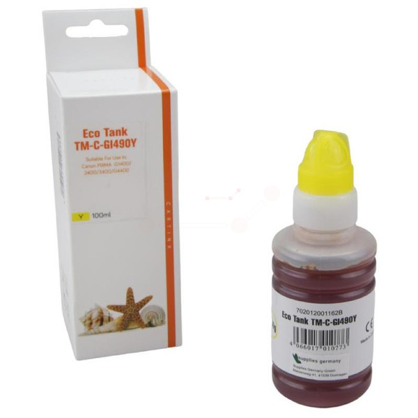 Premium Tinte Kompatibel zu CANON 0666C001, GI-490Y Yellow