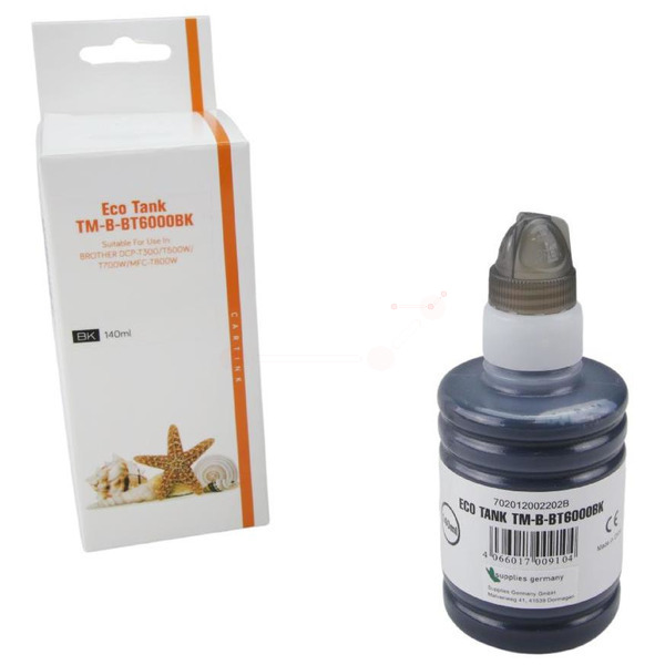 Premium Tinte Kompatibel zu BROTHER BT-6000BK Black