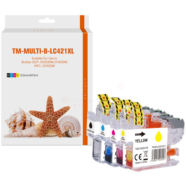 Premium Tinte Kompatibel zu BROTHER LC-421XLVAL CMYK VE 4