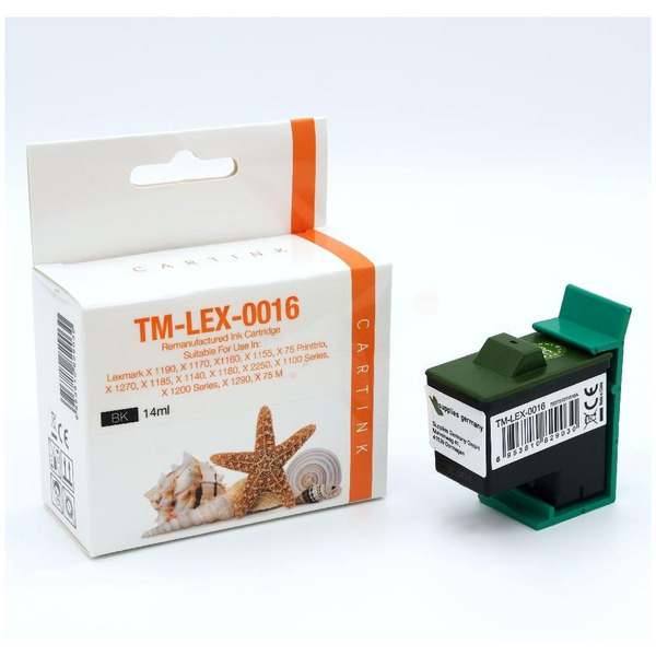 Premium Tinte Kompatibel zu LEXMARK 10N0016E, 16 Black