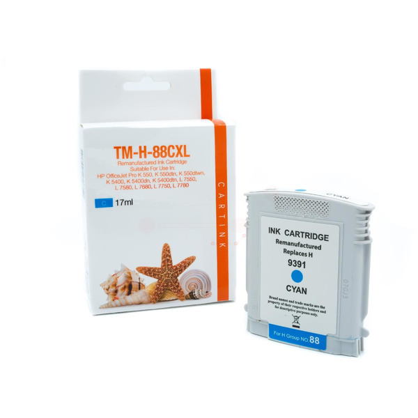 Premium Tinte Kompatibel zu HP 88XL, C9391AE Cyan