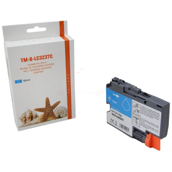 Premium Tinte Kompatibel zu BROTHER LC-3237C Cyan XL