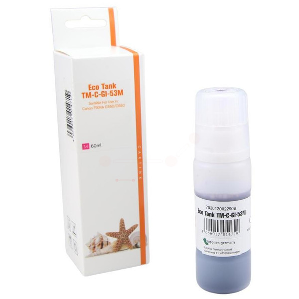 Premium Tinte Kompatibel zu CANON 4681C001, GI-53M Magenta