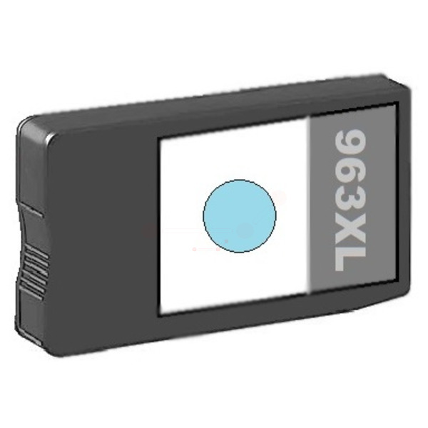 Premium Tinte Kompatibel zu HP 963XL, 963XLC, 3JA27AE, 3JA28AE Cyan