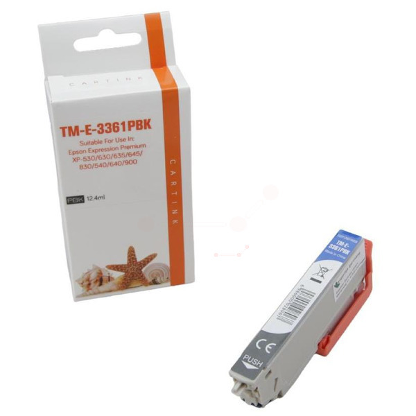 Premium Tinte Kompatibel zu EPSON 33XL, C13T33614010 Photo Black