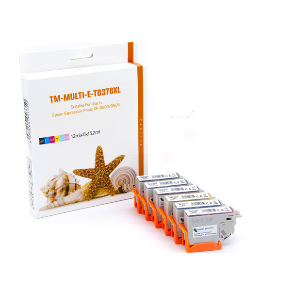 Premium Tinte Kompatibel zu EPSON 378XL, C13T37984010 CMYK + PC + PM VE 6