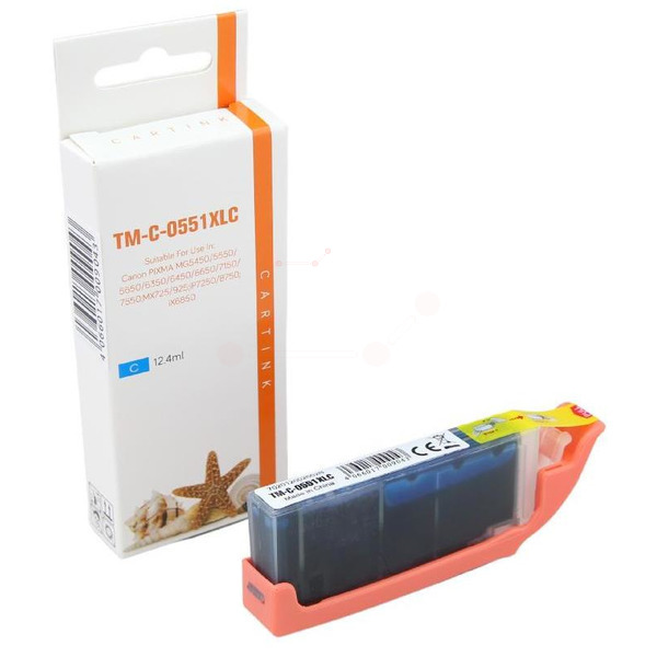 Premium Tinte Kompatibel zu CANON 6509B001, CLI-551C Cyan