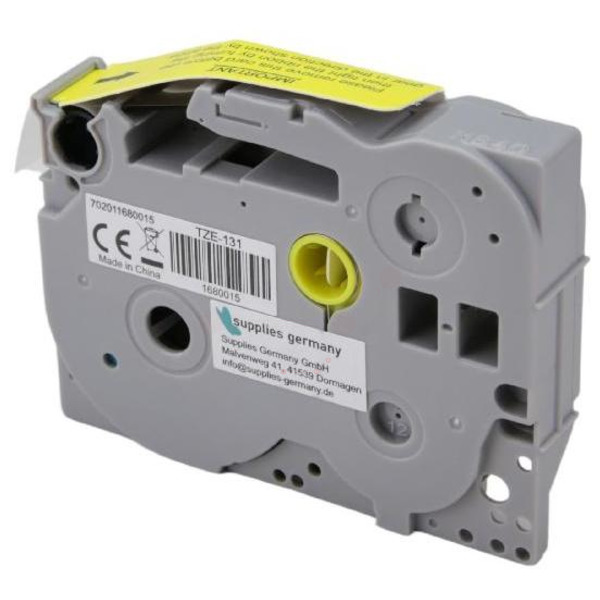 Premium P-Touch Farbband Kompatibel zu BROTHER TZE-131 Black + Transparent