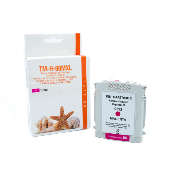 Premium Tinte Kompatibel zu HP 88XL, C9392AE Magenta