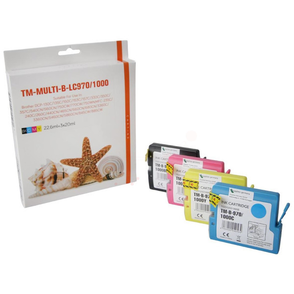 Premium Tinte Kompatibel zu BROTHER LC-1000VALBPDR CMYK VE 4