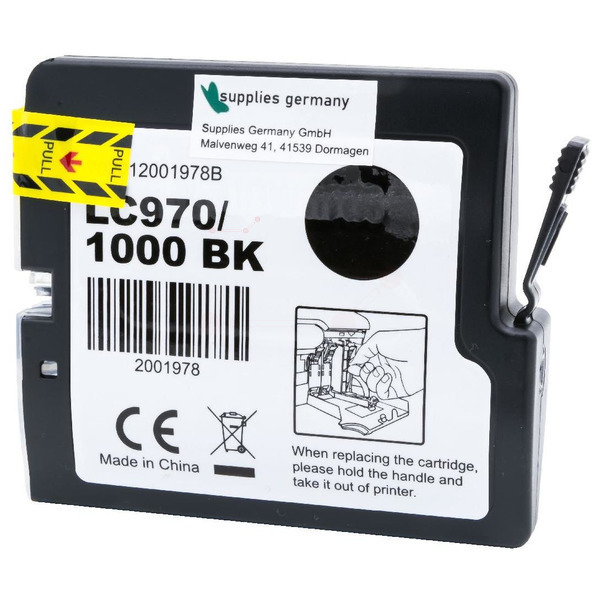 Premium Tinte Kompatibel zu BROTHER LC-1000BK Black
