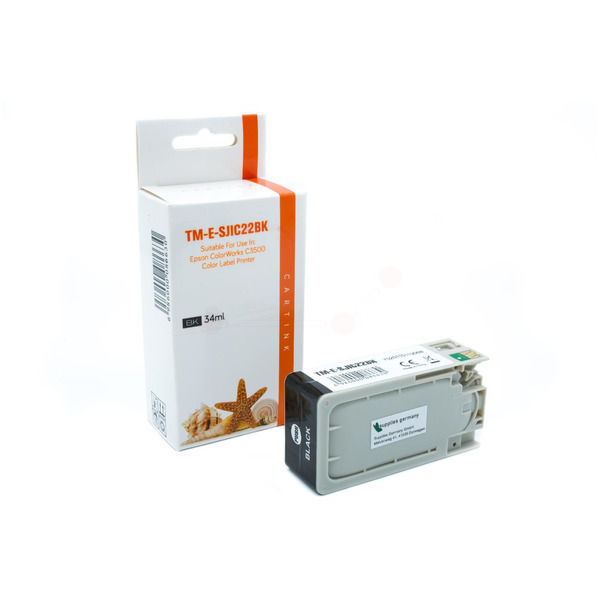Premium Tinte Kompatibel zu EPSON C33S020601, SJI-C-22-P-, K Black