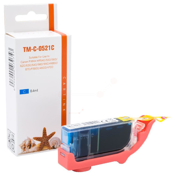 Premium Tinte Kompatibel zu CANON 2934B001, CLI-521C Cyan