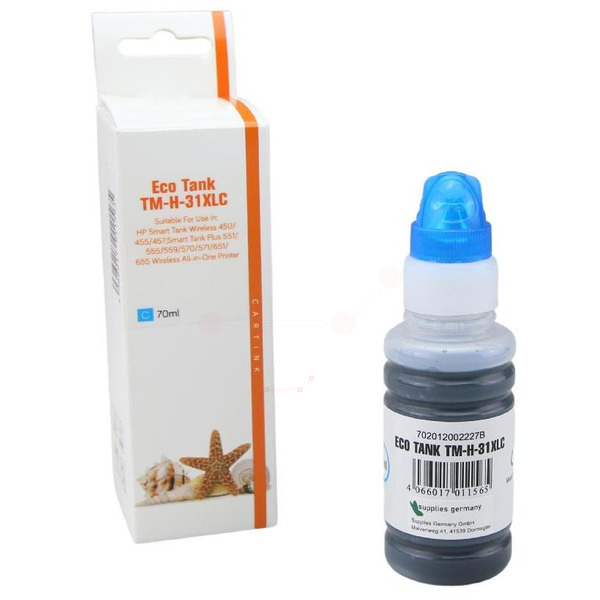 Premium Tinte Kompatibel zu HP 311VU26AE, 31 Cyan