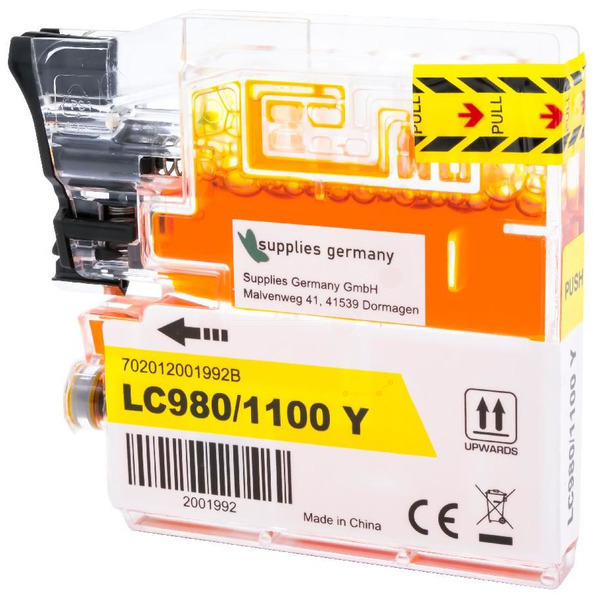 Premium Tinte Kompatibel zu BROTHER LC-980Y, LC-985Y Yellow XL