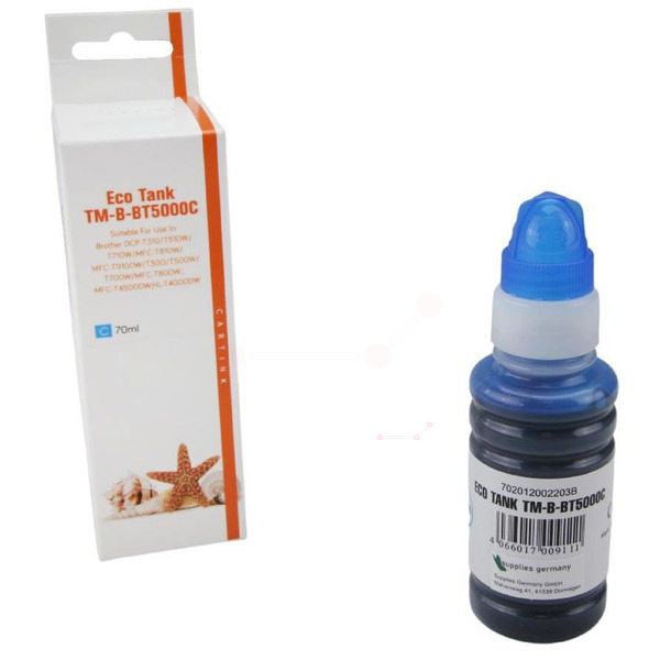 Premium Tinte Kompatibel zu BROTHER BT-5000C Cyan XL